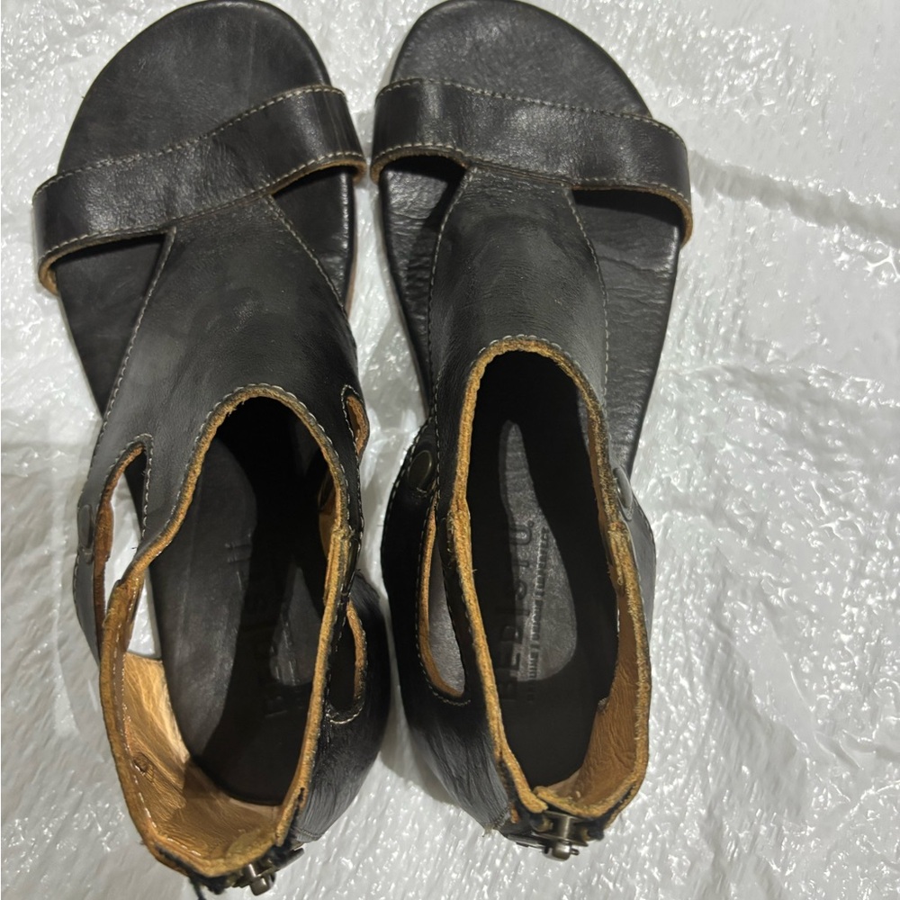 Bed Stu Black Leather Sandals